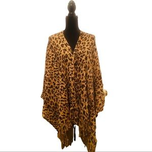 Leopard print cover up shawl